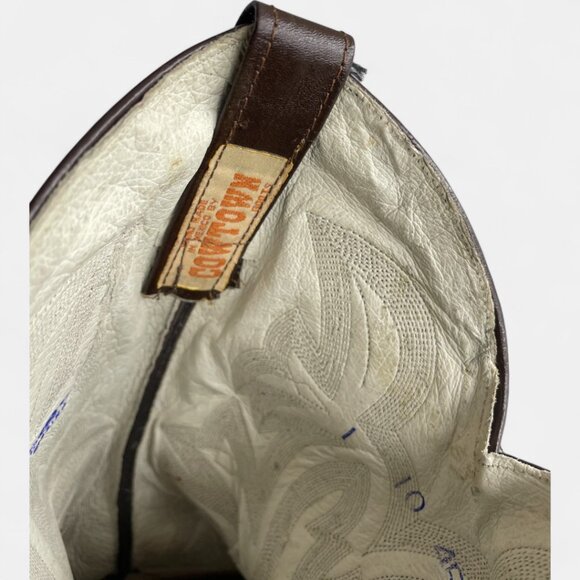 Cowtown Vintage Men's Leather Embordered Brown Western Cowboy Boots Size 9.5 - Picture 11 of 14